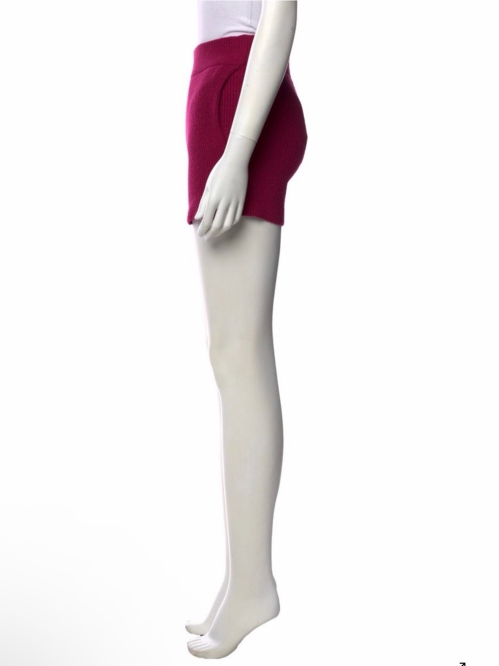 Helmut Lang High-Waist Shorts in Berry - Picture 3 of 10